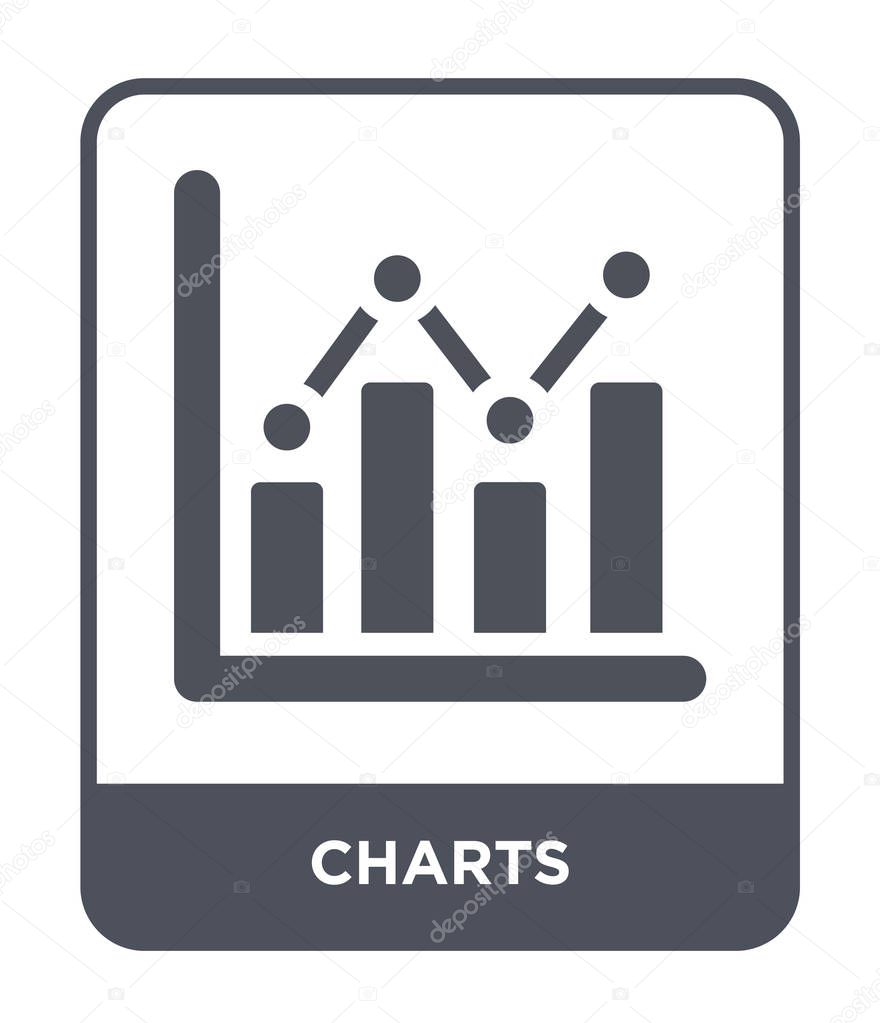 charts icon in trendy design style. charts icon isolated on white background. charts vector icon simple and modern flat symbol.