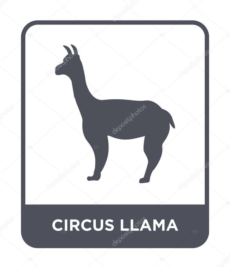 Circus llama icon in trendy design style. circus llama icon isolated on white background. circus llama vector icon simple and modern flat symbol.