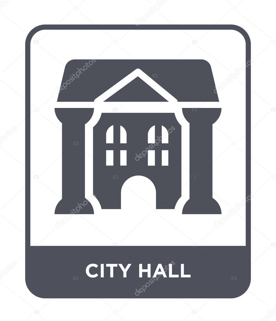 city hall icon in trendy design style. city hall icon isolated on white background. city hall vector icon simple and modern flat symbol.