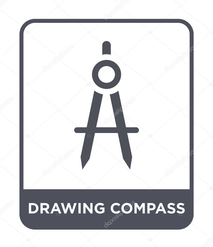 Drawing compass icon in trendy design style. drawing compass icon isolated on white background. drawing compass vector icon simple and modern flat symbol.