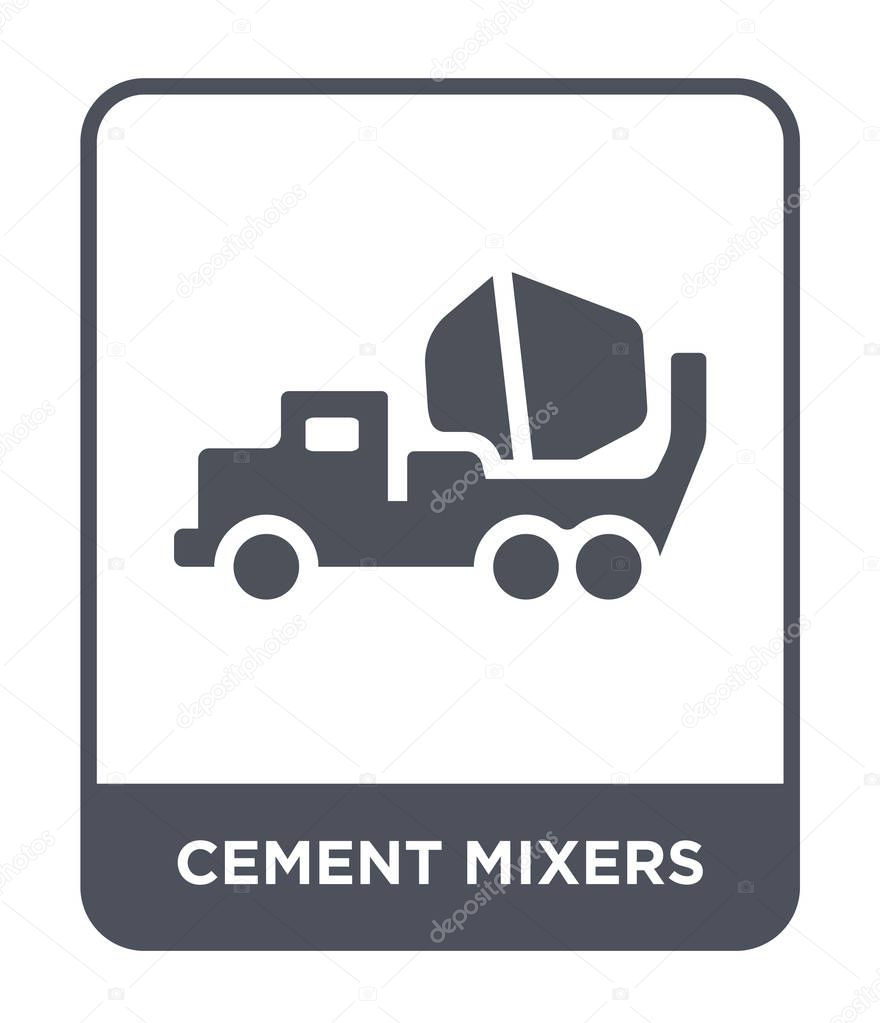 Cement mixers icon in trendy design style. cement mixers icon isolated on white background. cement mixers vector icon simple and modern flat symbol.