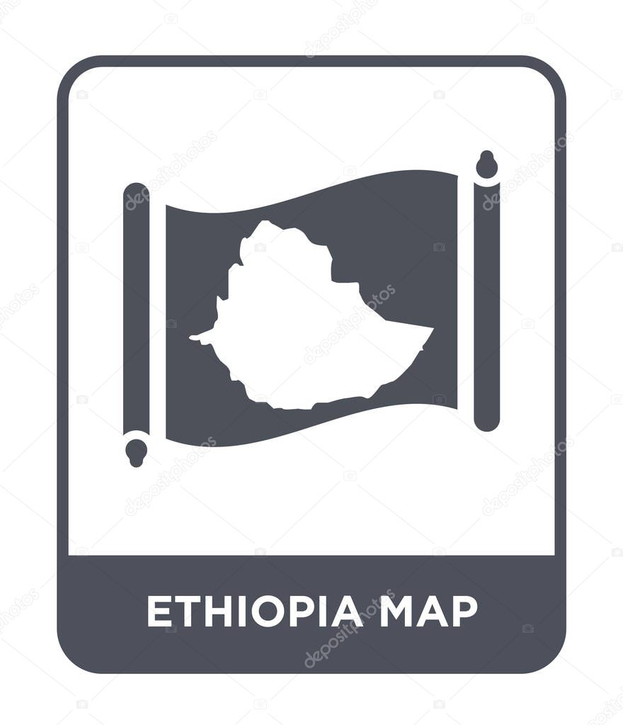 Ethiopia map icon in trendy design style. ethiopia map icon isolated on white background. ethiopia map vector icon simple and modern flat symbol.