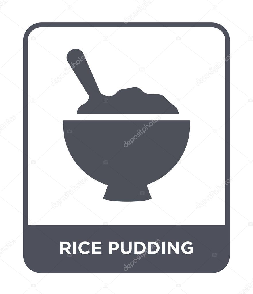 Rice pudding icon in trendy design style. rice pudding icon isolated on white background. rice pudding vector icon simple and modern flat symbol.