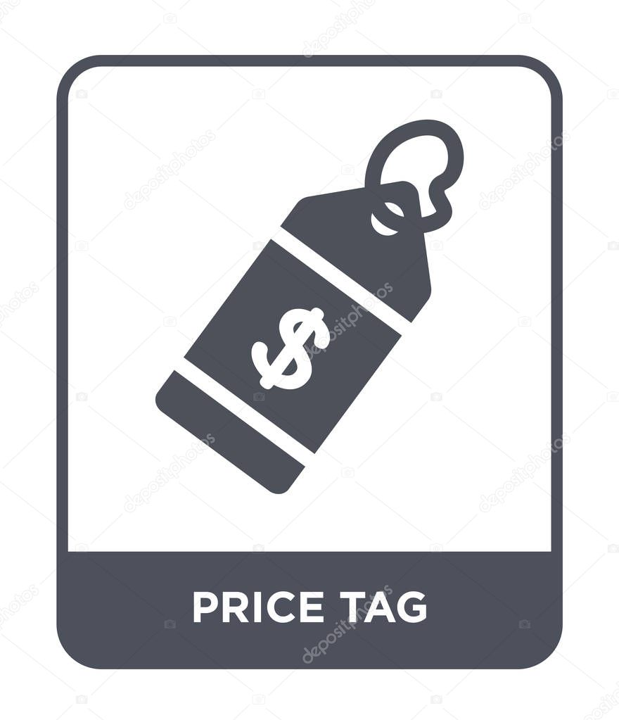 Price tag icon in trendy design style. price tag icon isolated on white background. price tag vector icon simple and modern flat symbol.