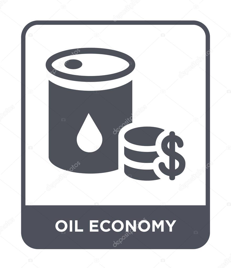 oil economy icon in trendy design style. oil economy icon isolated on white background. oil economy vector icon simple and modern flat symbol.