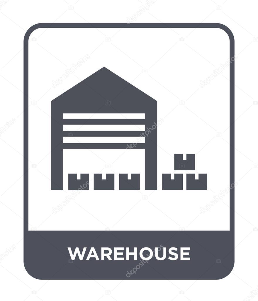Warehouse icon in trendy design style. warehouse icon isolated on white background. warehouse vector icon simple and modern flat symbol.