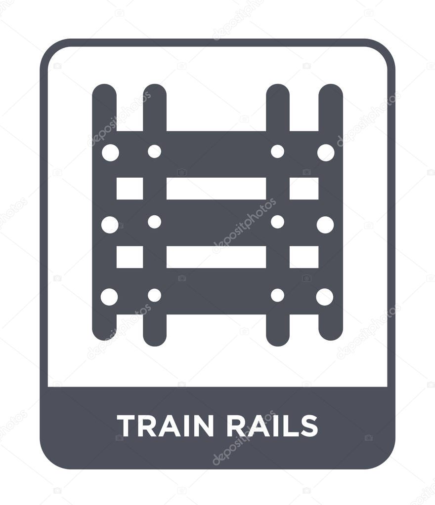 Train rails icon in trendy design style. train rails icon isolated on white background. train rails vector icon simple and modern flat symbol.