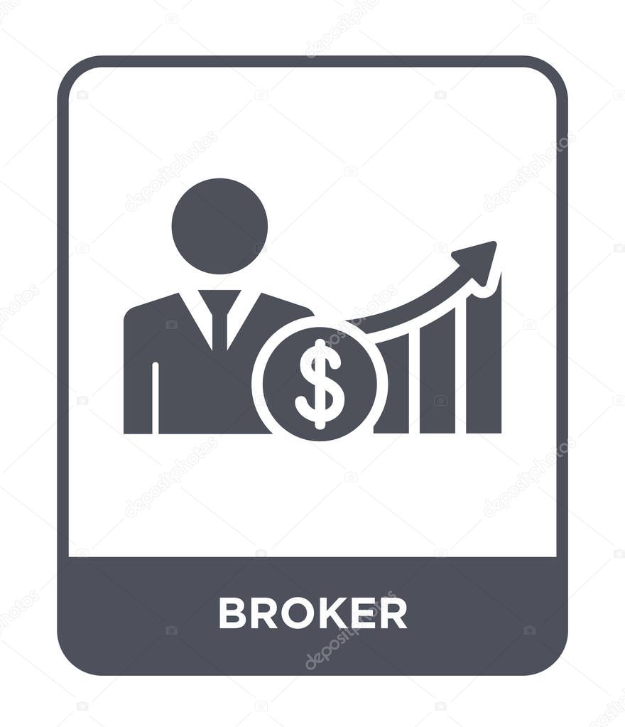 broker icon in trendy design style. broker icon isolated on white background. broker vector icon simple and modern flat symbol.