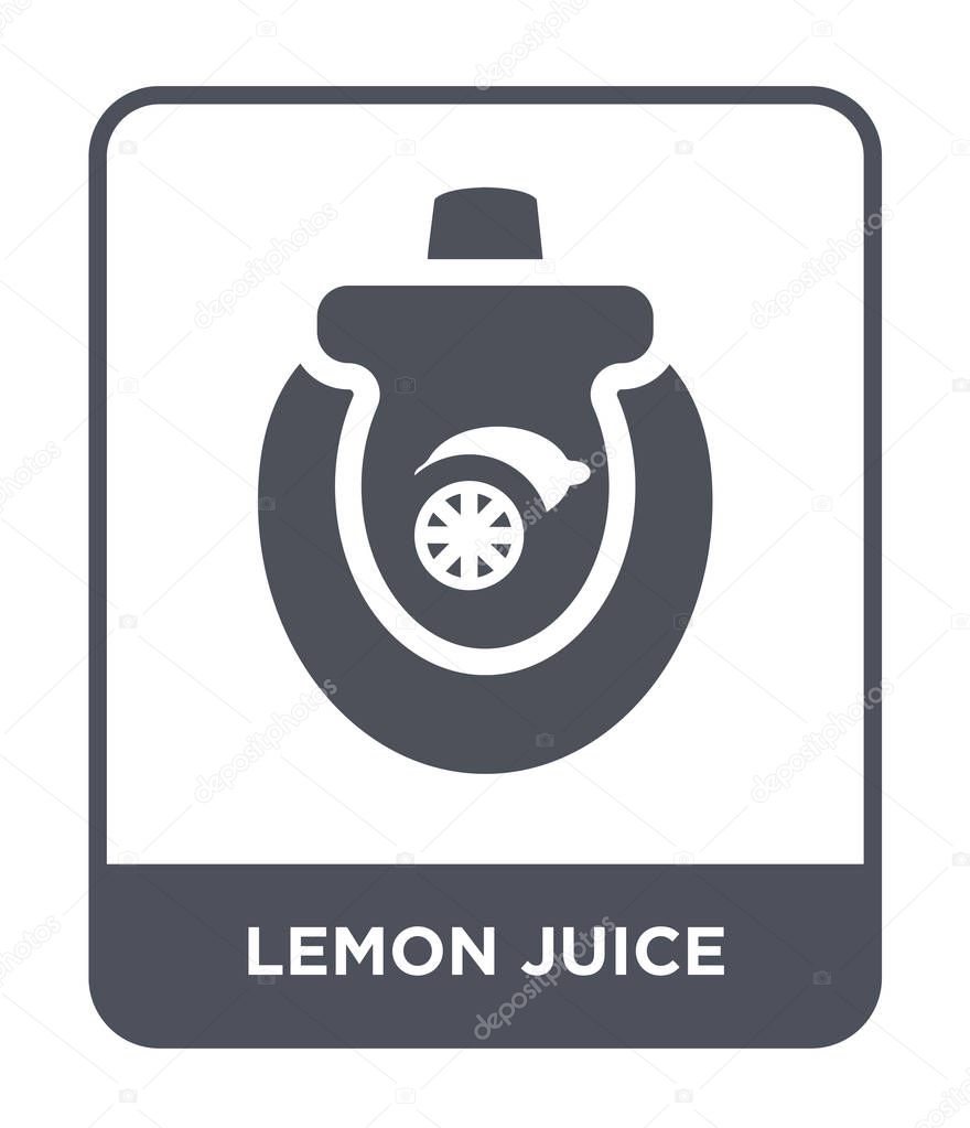 Lemon juice icon in trendy design style. lemon juice icon isolated on white background. lemon juice vector icon simple and modern flat symbol.