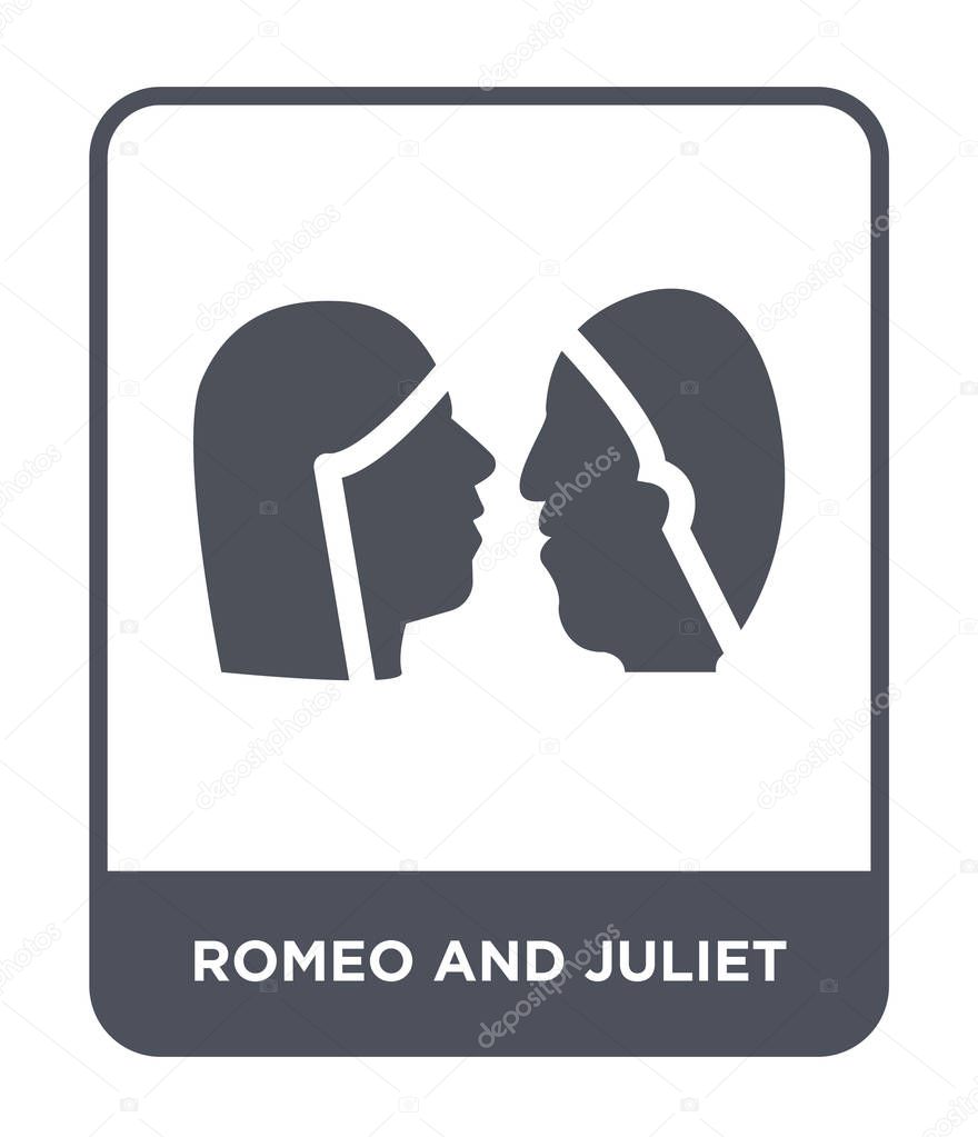 romeo and juliet icon in trendy design style. romeo and juliet icon isolated on white background. romeo and juliet vector icon simple and modern flat symbol.