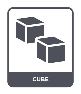küp simgesini modaya uygun bir tasarım tarzı. Beyaz arka plan üzerinde izole küp simgesini. küp vektör simgesi basit ve modern düz simgesi web sitesi, mobil, logo, app, UI. küp simge vektör çizim, Eps10.