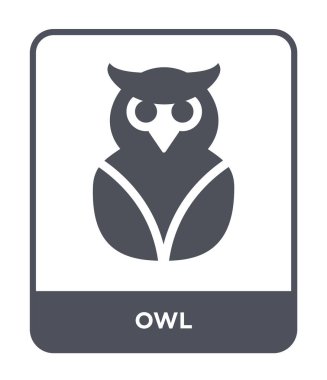 modaya uygun bir tasarım tarzı baykuş simgesi. Beyaz arka plan üzerinde izole baykuş simgesi. baykuş vektör simgesi basit ve modern düz simgesi web sitesi, mobil, logo, app, UI. baykuş simge vektör çizim, Eps10.