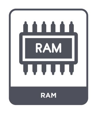 modaya uygun bir tasarım tarzı RAM simgesi. Beyaz arka plan üzerinde izole ram simgesi. RAM vektör simgesi basit ve modern düz simgesi web sitesi, mobil, logo, app, UI. RAM simge vektör çizim, Eps10.