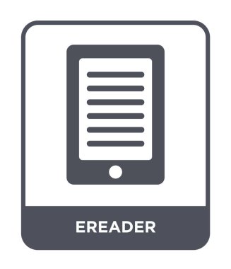 modaya uygun bir tasarım tarzı eReader simgesi. Beyaz arka plan üzerinde izole ereader simgesi. eReader vektör simgesi basit ve modern düz sembolü.