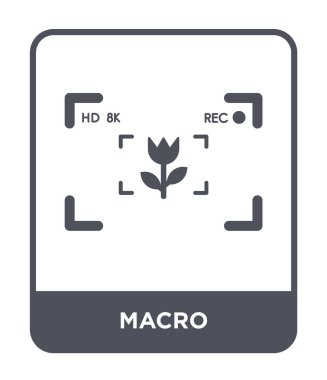 modaya uygun bir tasarım tarzı makro simgesi. Beyaz arka plan üzerinde izole makro simgesi. makro vektör simgesi basit ve modern düz simgesi web sitesi, mobil, logo, app, UI. makro simge vektör çizim, Eps10.