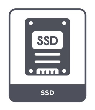 modaya uygun bir tasarım tarzı SSD simgesi. Beyaz arka plan üzerinde izole ssd simgesi. SSD vektör simgesi basit ve modern düz simgesi web sitesi, mobil, logo, app, UI. SSD simge vektör çizim, Eps10.