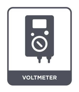 modaya uygun bir tasarım tarzı voltmetre simgesi. Beyaz arka plan üzerinde izole voltmetre simgesi. Voltmetre vektör simgesi basit ve modern düz sembolü.