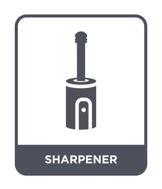 modaya uygun bir tasarım tarzı kalemtıraş simgesi. Beyaz arka plan üzerinde izole kalemtıraş simgesi. kalemtıraş vektör simgesi basit ve modern düz sembolü.