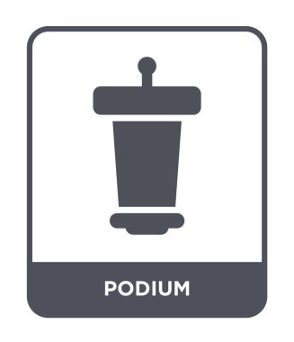 modaya uygun bir tasarım tarzı podyum simgesi. Beyaz arka plan üzerinde izole podyum simgesi. podyum vektör simgesi basit ve modern düz sembolü.