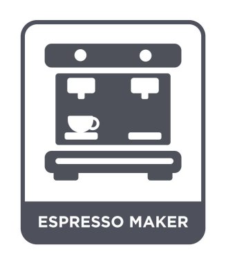 Espresso makinesi simgesini modaya uygun bir tasarım tarzı. espresso maker simgesi beyaz arka plan üzerinde izole. Espresso maker vektör simgesi basit ve modern düz sembolü.
