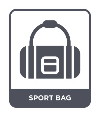 spor çanta idolü modaya uygun bir tasarım tarzı. Beyaz arka plan üzerinde izole spor çanta idolü. spor çanta vektör simgesi basit ve modern düz sembolü.