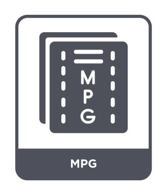 modaya uygun bir tasarım tarzı MPG simgesi. Beyaz arka plan üzerinde izole mpg simgesi. MPG vektör simgesi basit ve modern düz simgesi web sitesi, mobil, logo, app, UI. MPG simge vektör çizim, Eps10.