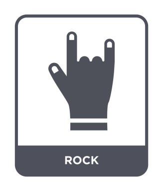 modaya uygun bir tasarım tarzı rock simge. Beyaz arka plan üzerinde izole rock simge. Rock vektör simgesi basit ve modern düz simgesi web sitesi, mobil, logo, app, UI. Rock simge vektör çizim, Eps10.