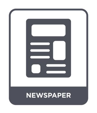 modaya uygun bir tasarım tarzı gazete simgesi. Beyaz arka plan üzerinde izole gazete simgesi. gazete vektör simgesi basit ve modern düz sembolü.