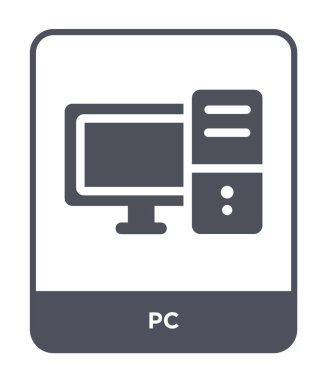 PC simge modaya uygun bir tasarım tarzı. pc simge beyaz arka plan üzerinde izole. PC vektör simgesi basit ve modern düz simgesi web sitesi, mobil, logo, app, UI. PC simge vektör çizim, Eps10.