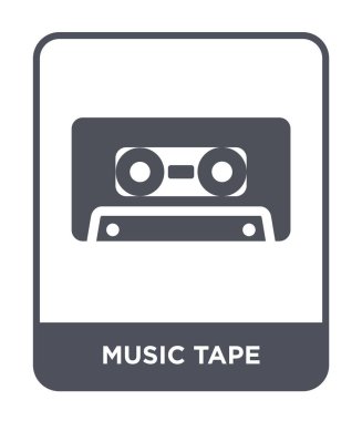 modaya uygun bir tasarım tarzı müzik kaseti simgesi. Beyaz arka plan üzerinde izole müzik kaseti simgesi. müzik teyp vektör simgesi basit ve modern düz sembolü.