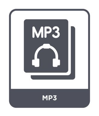 modaya uygun bir tasarım tarzı MP3 simgesi. Beyaz arka plan üzerinde izole mp3 simgesi. MP3 vektör simgesi basit ve modern düz simgesi web sitesi, mobil, logo, app, UI. MP3 simge vektör çizim, Eps10.