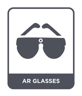 modaya uygun bir tasarım tarzı ar gözlük simgesi. ar gözlük simgesi beyaz arka plan üzerinde izole. AR gözlük vektör simgesi basit ve modern düz sembolü.