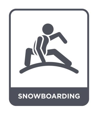 modaya uygun bir tasarım tarzı snowboard simgesi. snowboard simgesi beyaz arka plan üzerinde izole. snowboard vektör simgesi basit ve modern düz sembolü.