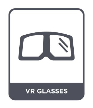 modaya uygun bir tasarım tarzı VR gözlük simgesi. vr gözlük simgesi beyaz arka plan üzerinde izole. VR gözlük vektör simgesi basit ve modern düz sembolü.