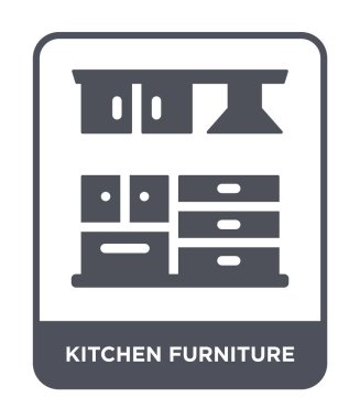 modaya uygun bir tasarım tarzı mutfak mobilya simgesi. Mutfak mobilya simgesi beyaz arka plan üzerinde izole. Mutfak mobilya vektör simgesi basit ve modern düz sembolü.