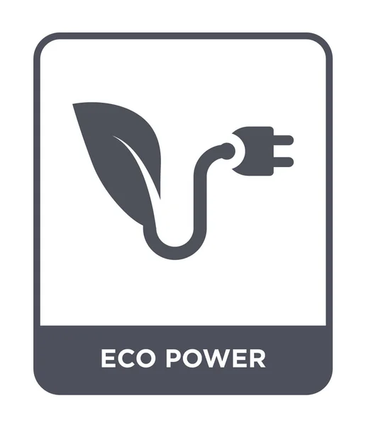 Eco Pictogram Voor Energiebeheer Trendy Stijl Eco Pictogram Van Macht — Stockvector