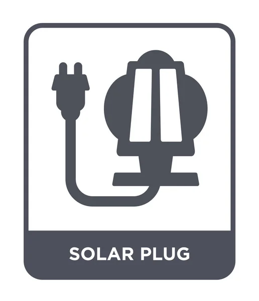 Ícone Plug Solar Estilo Design Moderno Ícone Plug Solar Isolado —  Vetores de Stock