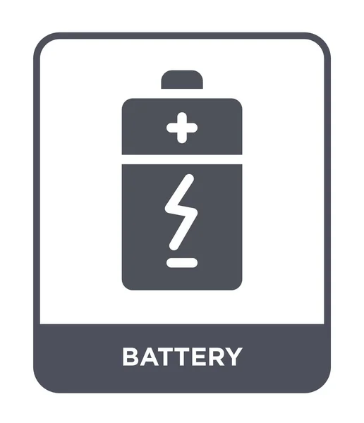 Batterij Symbool Trendy Stijl Het Accupictogram Geïsoleerd Een Witte Achtergrond — Stockvector
