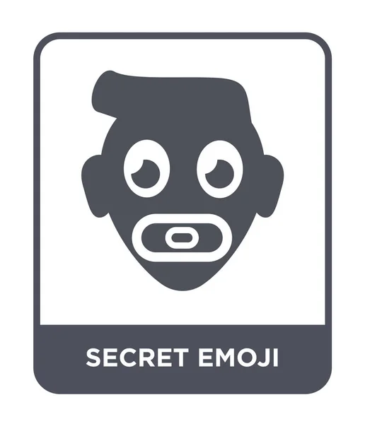 Icono Emoji Secreto Estilo Diseño Moda Icono Emoji Secreto Aislado — Vector de stock