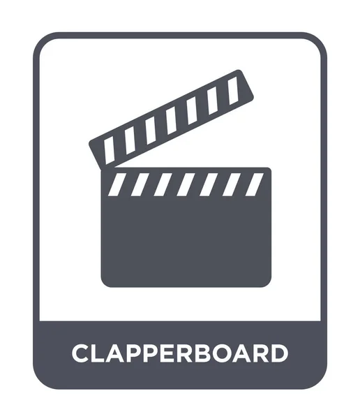 Clapperboard Εικονίδιο Στην Μοντέρνα Στυλ Σχεδιασμού Εικονίδιο Clapperboard Που Απομονώνονται — Διανυσματικό Αρχείο
