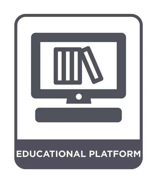 Icono Plataforma Educativa Estilo Diseño Moda Icono Plataforma Educativa Aislado — Vector de stock