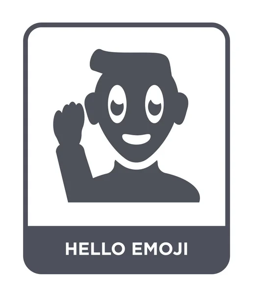 Olá Emoji Ícone Estilo Design Moderno Olá Ícone Emoji Isolado — Vetor de Stock