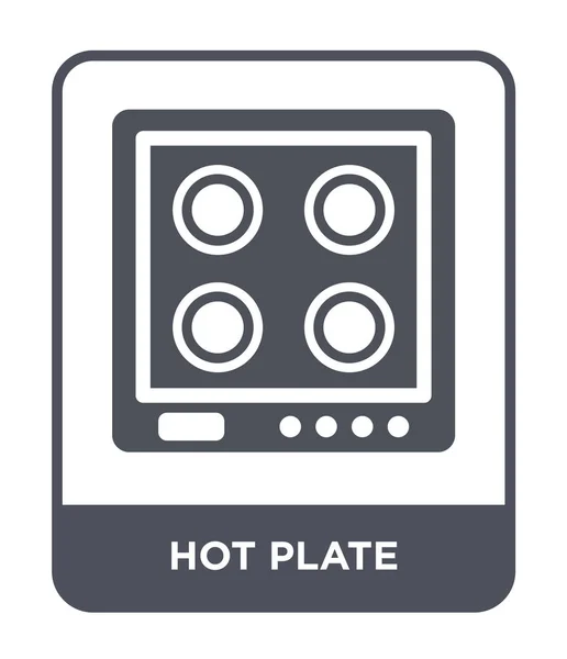 Icono Placa Caliente Estilo Diseño Moda Icono Placa Caliente Aislado — Vector de stock