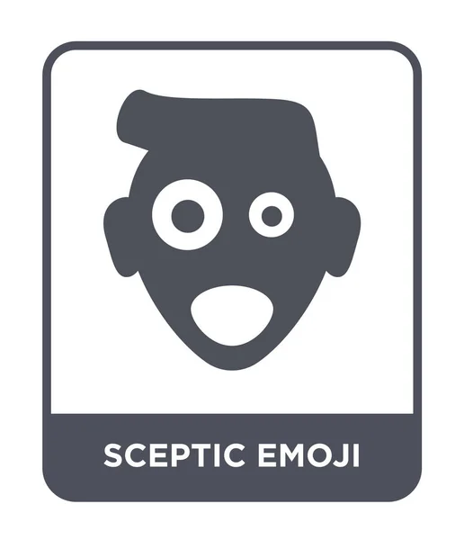 Icono Emoji Escéptico Estilo Diseño Moda Icono Emoji Escéptico Aislado — Vector de stock