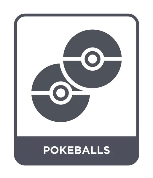 Pokeballs Ikon Trendi Design Stílusban Pokeballs Ikon Elszigetelt Fehér Background — Stock Vector