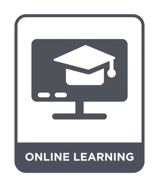Значок Онлайн Навчання Модному Стилі Дизайну Онлайн Піктограма Навчання Ізольована — стоковий вектор