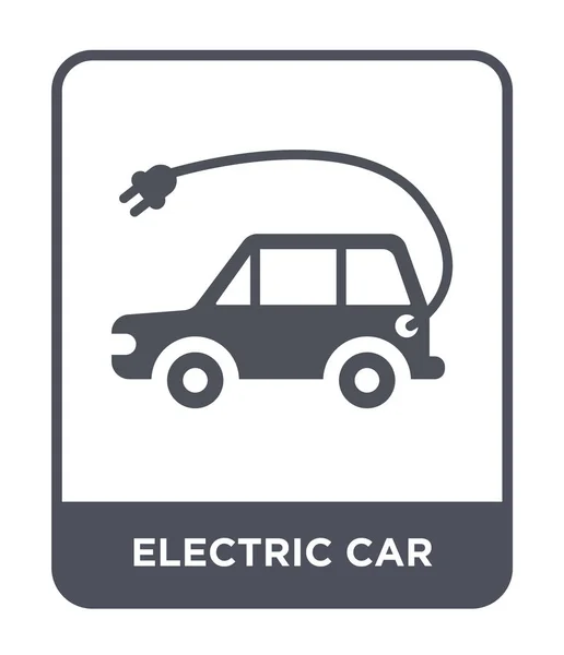 Samochód Elektryczny Ikona Modny Styl Samochód Elektryczny Ikona Białym Tle — Wektor stockowy