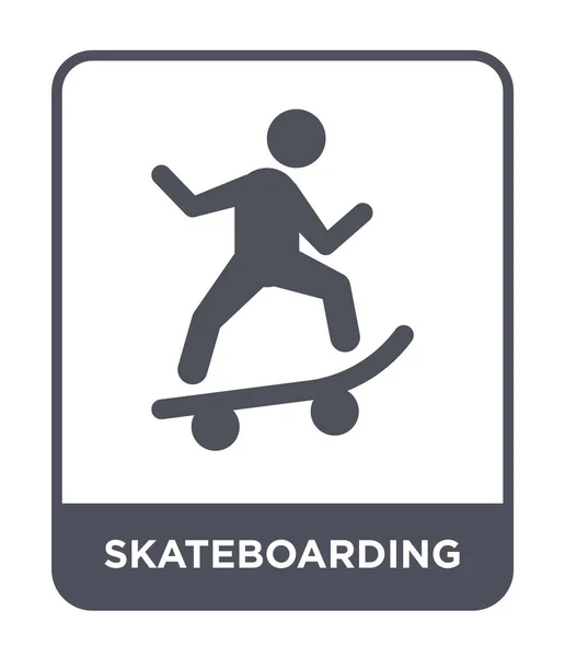 Значок Скейтбордингу Модному Стилі Дизайну Іконка Скейтбордингу Ізольована Білому Тлі — стоковий вектор