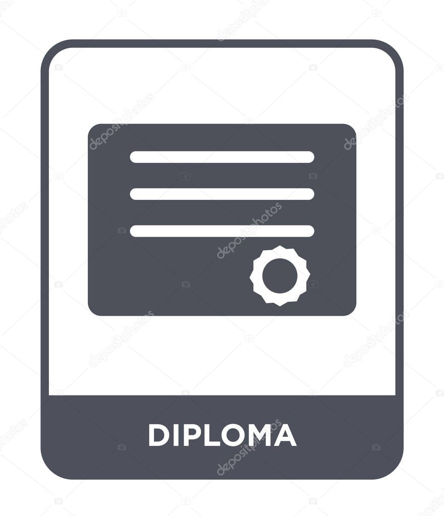 diploma icon in trendy design style. diploma icon isolated on white background. diploma vector icon simple and modern flat symbol.