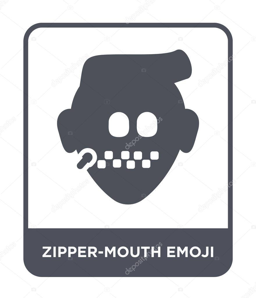 Zipper-mouth emoji icon in trendy design style. zipper-mouth emoji icon isolated on white background. zipper-mouth emoji vector icon simple and modern flat symbol.